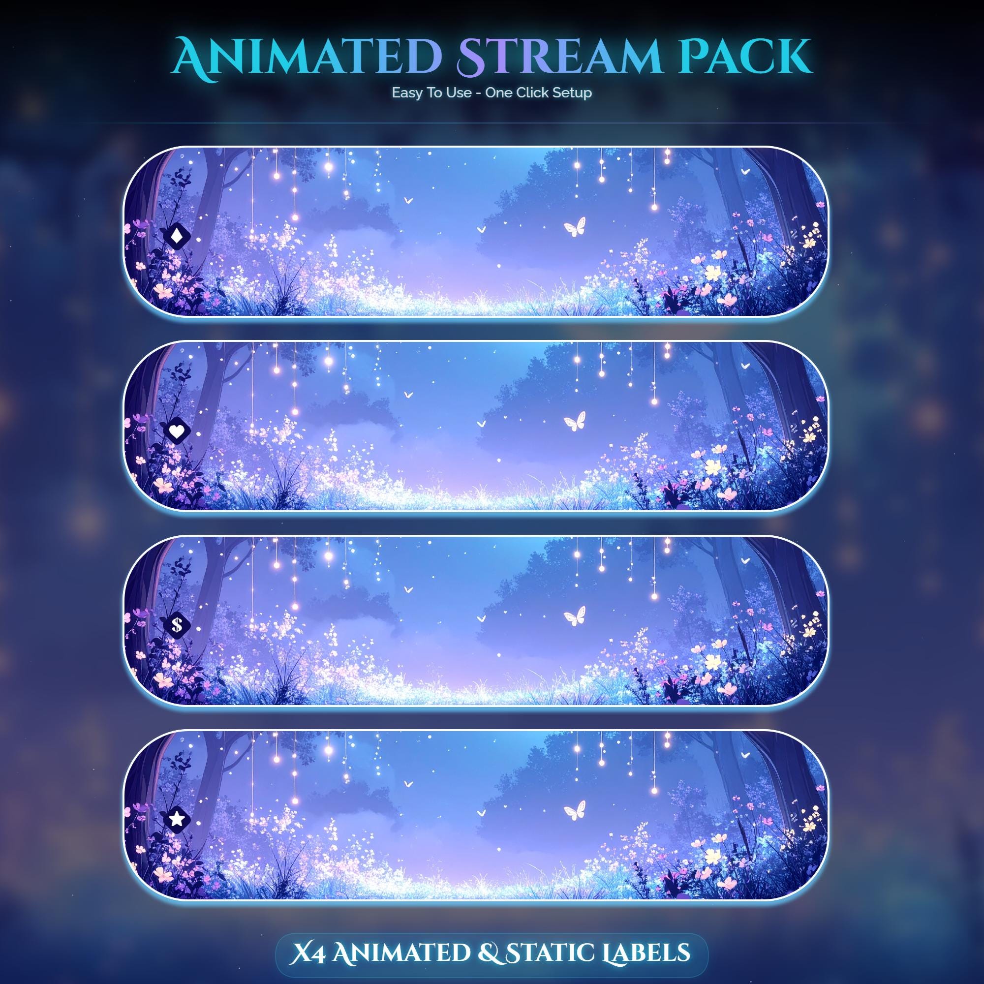 Starry Forest Reaper Overlay Animated Stream Package: Twitch Overlay, YouTube, Kick — preview photo 9