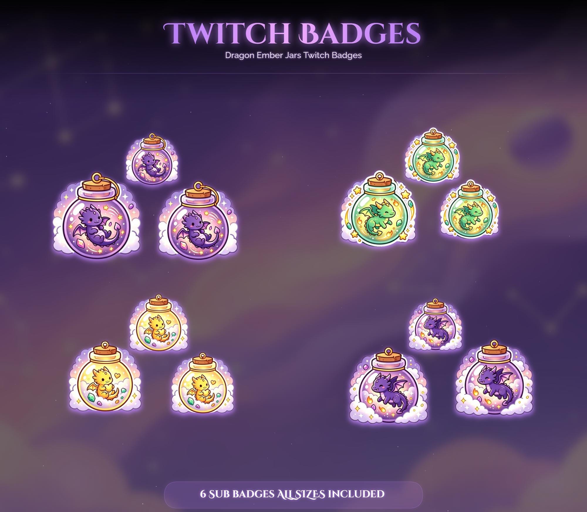Dragon Ember Jars Twitch Badges — preview photo 3