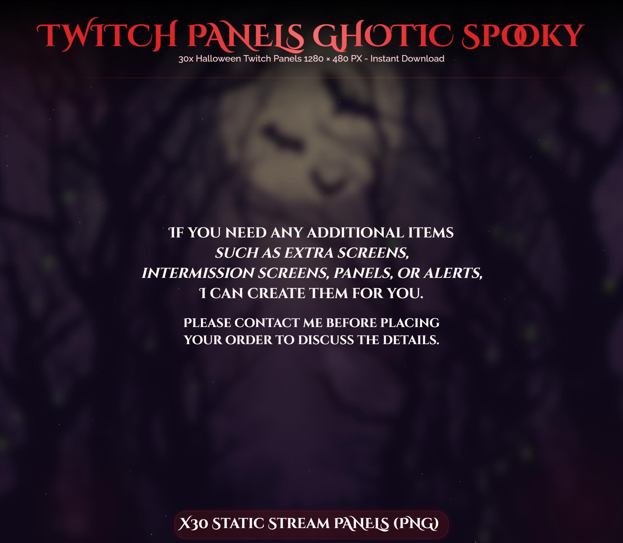 30x Spooky Gothic Red Twitch Panels — preview photo 5