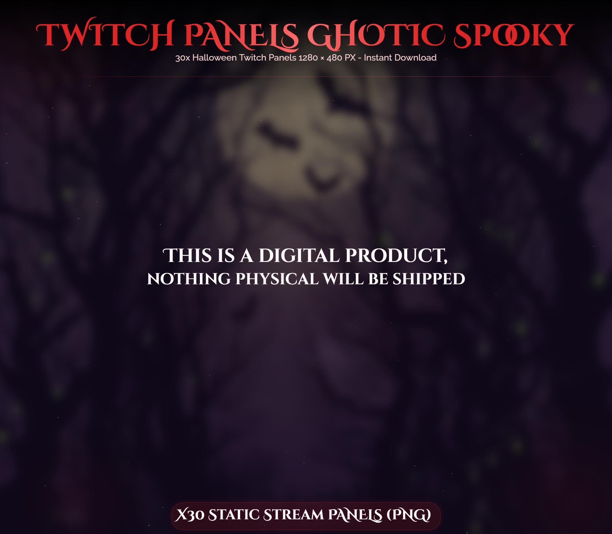 30x Spooky Gothic Red Twitch Panels — preview photo 6
