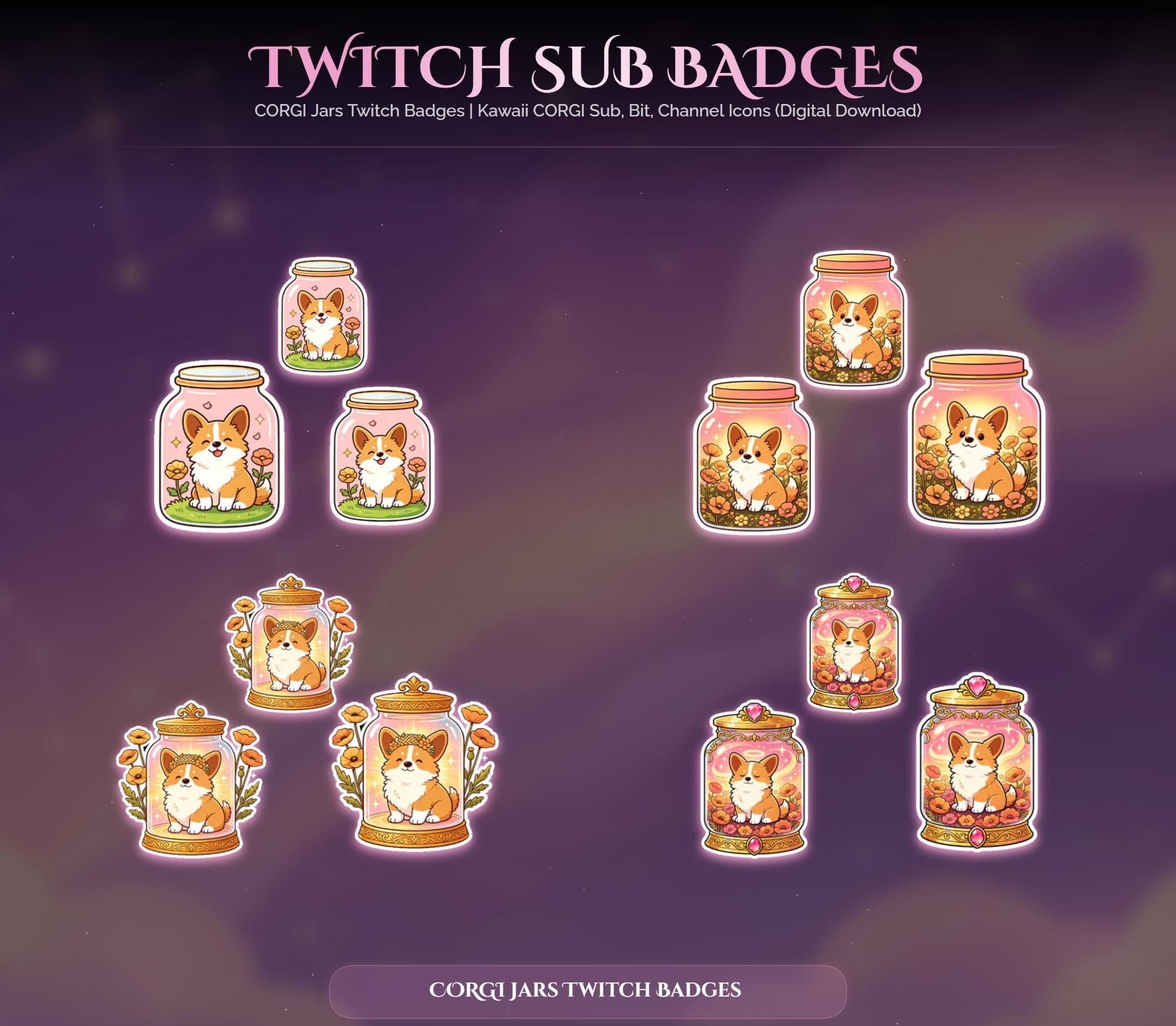 Corgi Jars Twitch Badges — preview photo 6