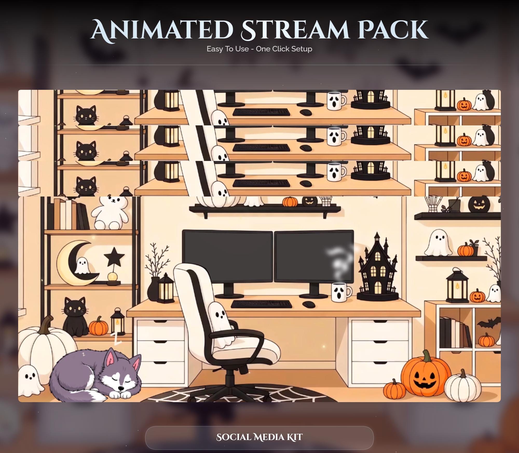 Animated Halloween Twitch Overlay Pack — preview photo 9