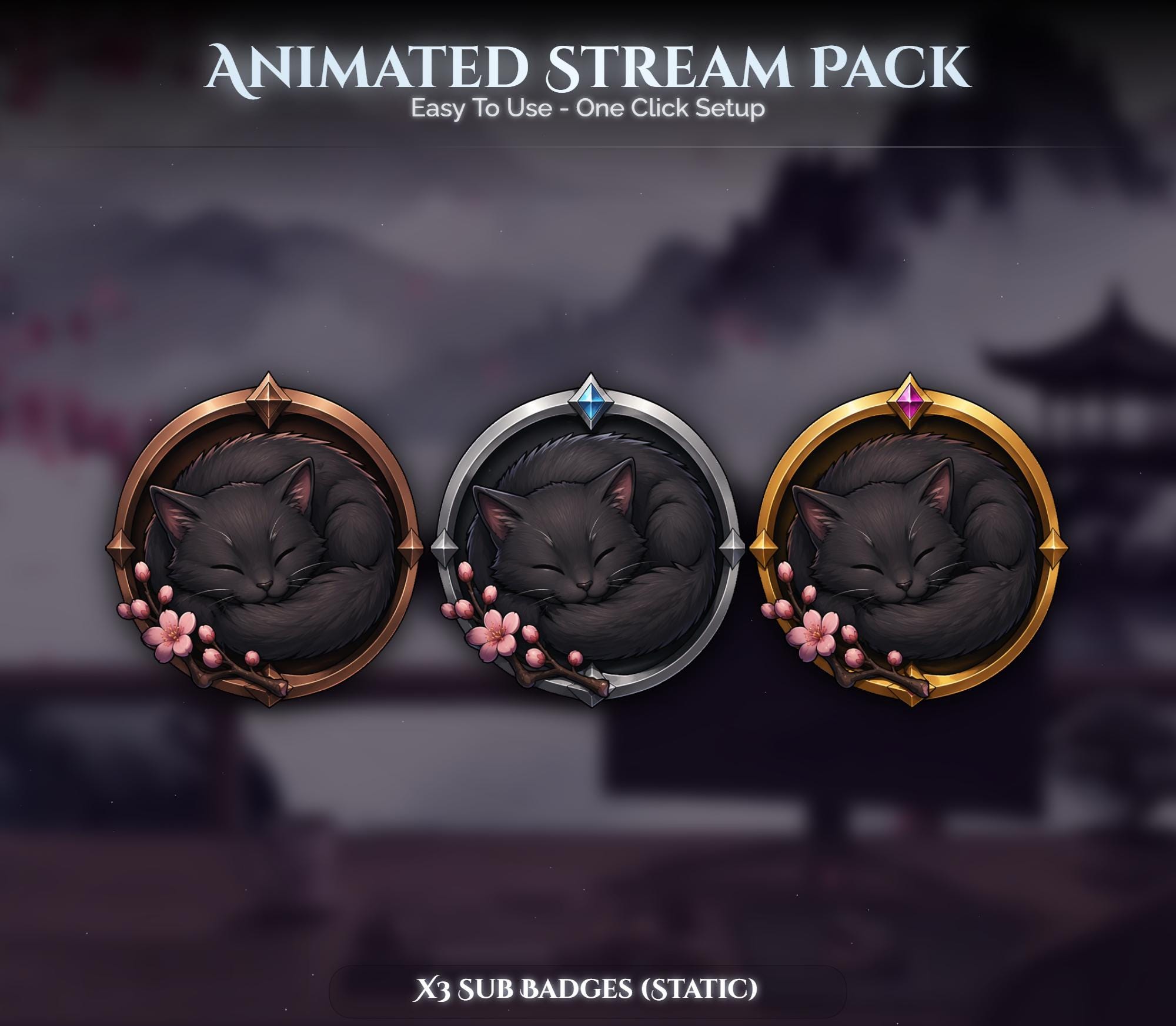 Cat Overlay Animated Stream Package: Twitch, YouTube, Kick — preview photo 9
