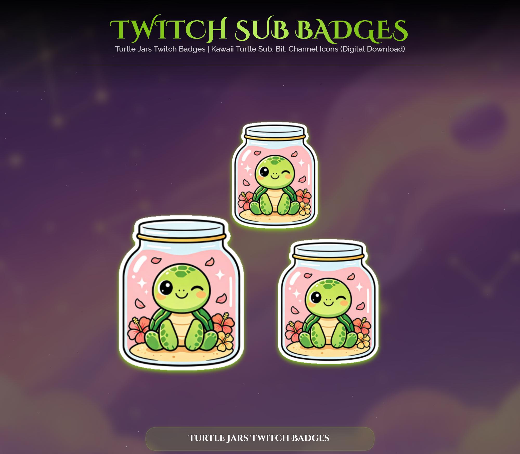 Sakura Turtle Jars Twitch Badges — preview photo 5