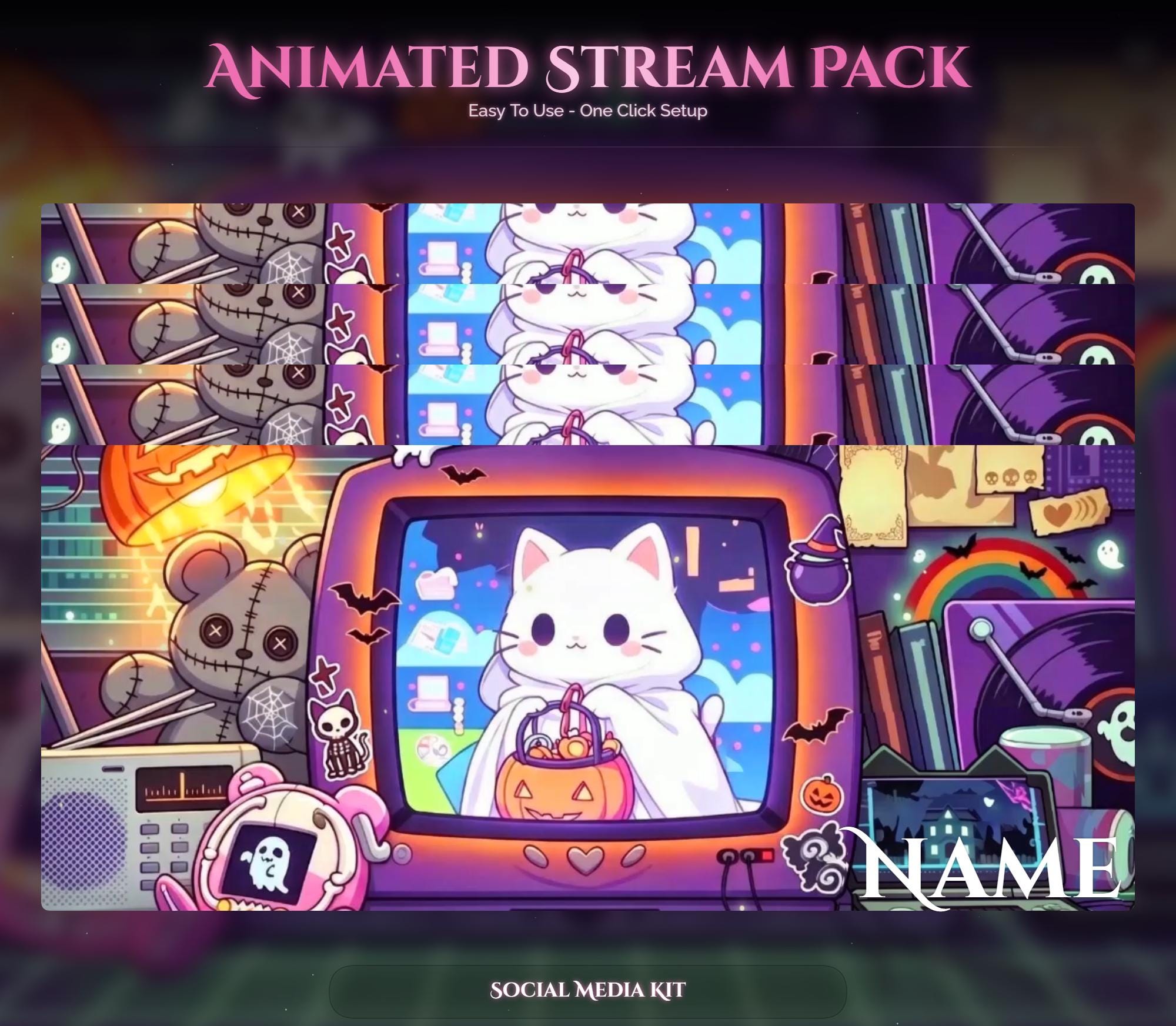 Y2K Spooky Cat Animated Overlay — preview photo 10