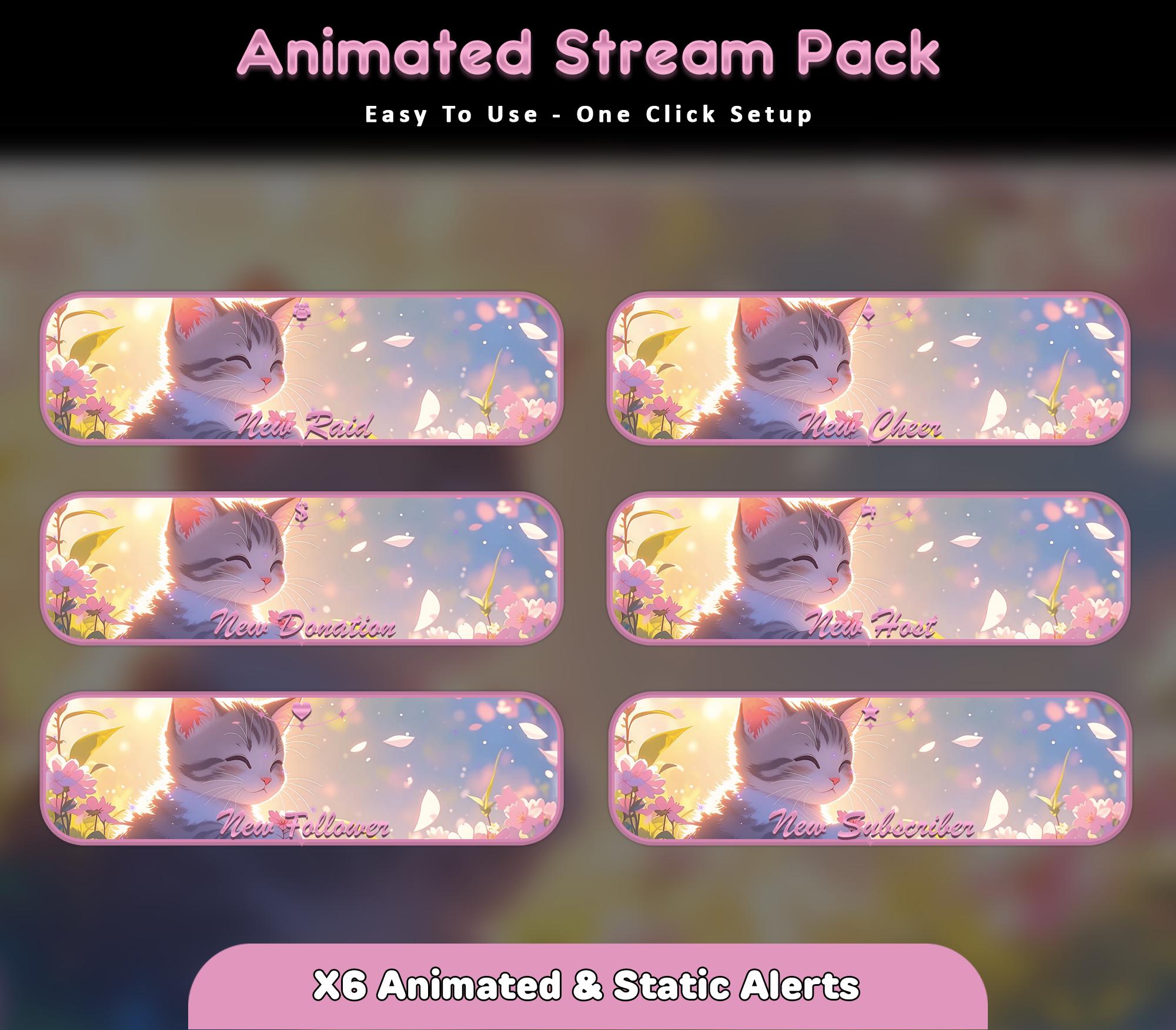Sakura Cat Animated Stream Package — preview photo 6