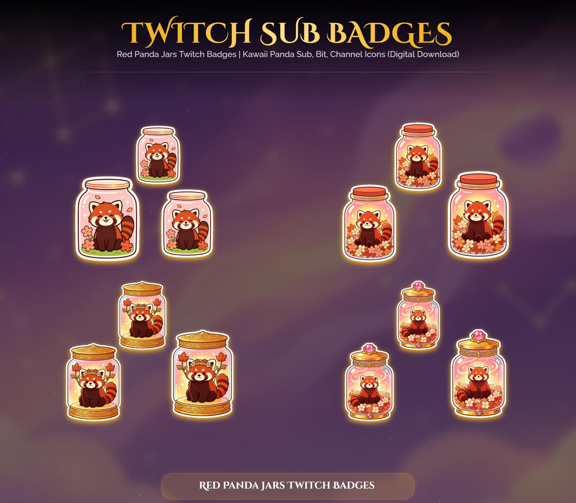 Red Panda Jars Twitch Badges — preview photo 6