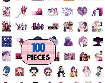 K-Pop Demon Hunters Sticker Set (100pcs) | Kpop Aesthetic Stickers | Laptop, Phone, Journal Decor | Gift for Kpop Fans