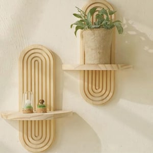 Modern Wooden Floating Shelf: Wall Mounted Home Decor (30x19.8cm