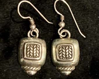 Vintage Brighton signed wire dangle  earrings- free first class shipping