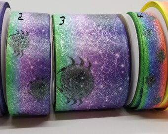 USDR doubled sided glitter spider ribbon