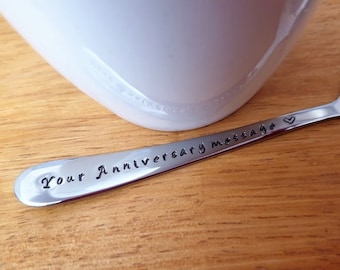 Custom Anniversary Gift ,Personalised Spoon,Custom Made, Hand Stamped Spoon x1,Custom spoons,tea spoon,parfait spoon