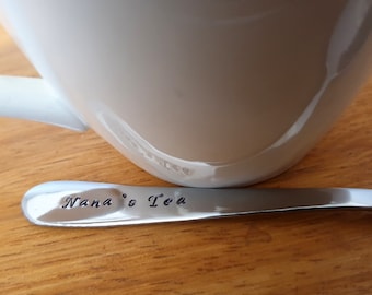 Nana Gift,Nana's tea, Nanna Gift,Grandmother,Granny,Grannie,Gift for Her, Mothers Day Gift,Tea,Hand Stamped Teaspoon