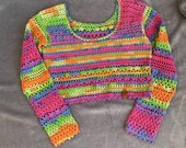 Colorful Crochet Crop Top English PDF Pattern . Sizes S-M-L. Summer Crochet Crop Top Pattern. DIY Crochet Crop Top