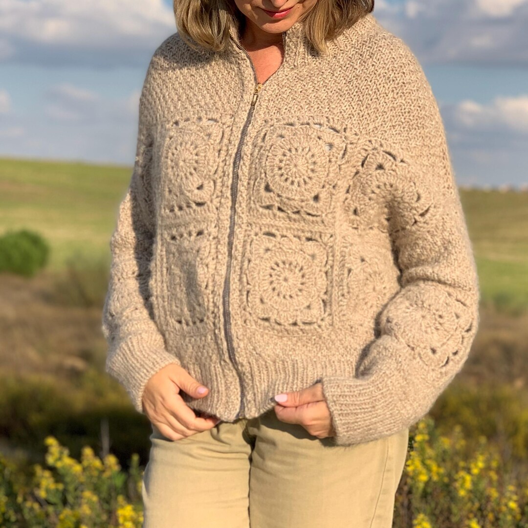 Bomber Soleil Pattern PDF in Spanish. Women's Crochet Bomber Jacket ...