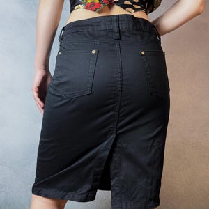 Vintage Roberto Cavalli Skirt Black Cotton Women&#39;s Size M