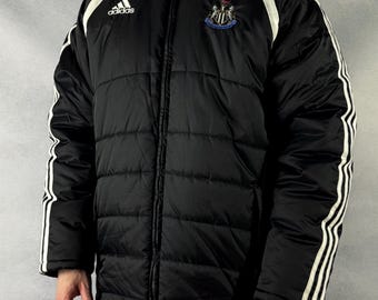 Vintage Adidas Newcastle Training Warm Parka Winter Jacket Black Men’s Size M