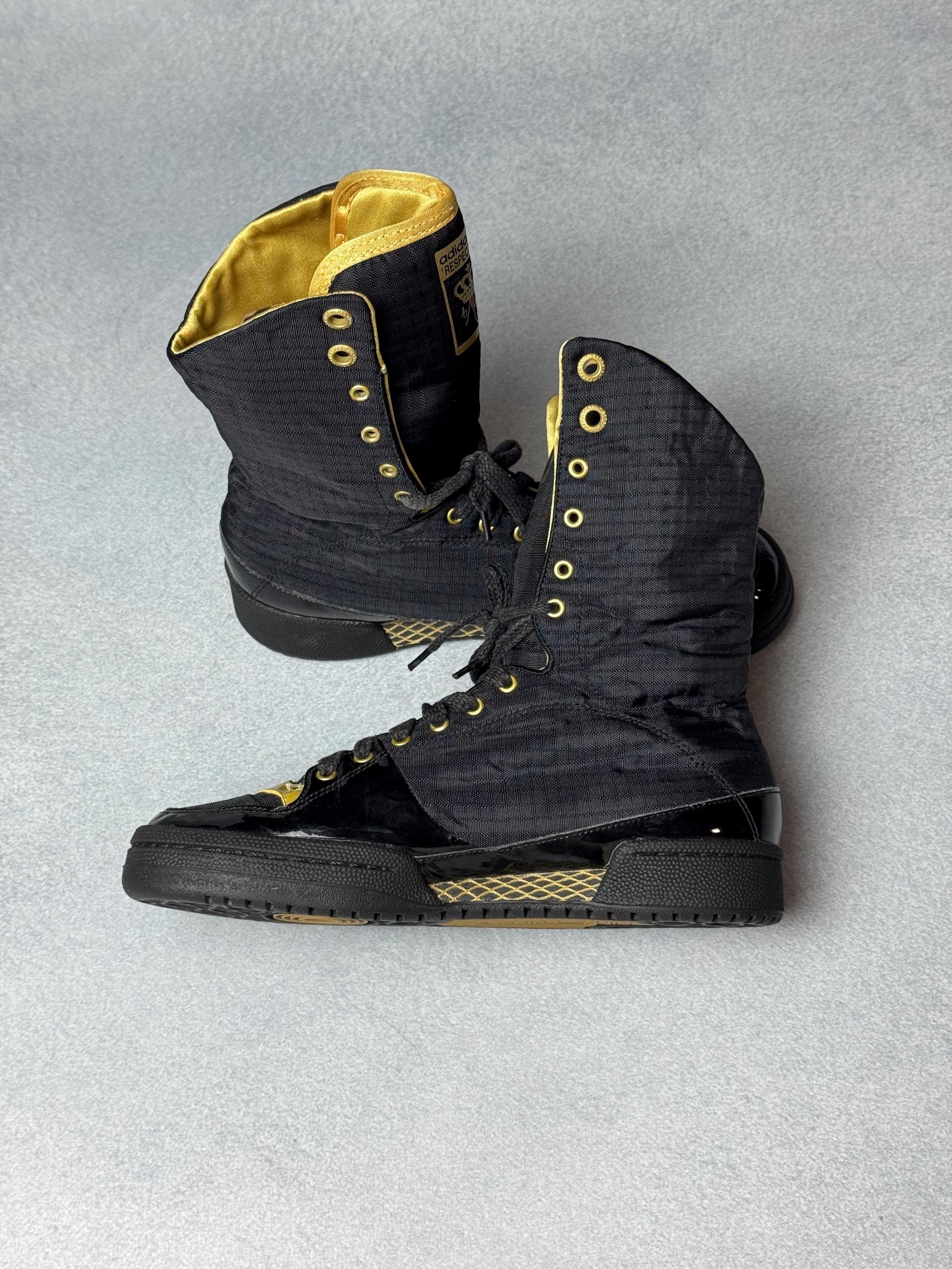 Vintage Adidas Missy Elliot High Top Boots Black Gold Women's Size