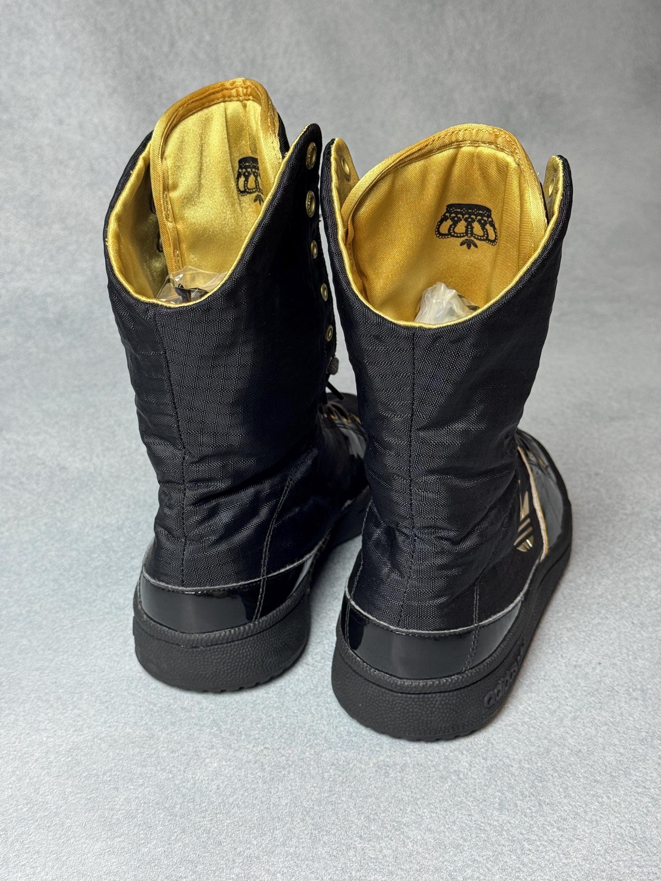 Vintage Adidas Missy Elliot High Top Boots Black Gold Women's Size