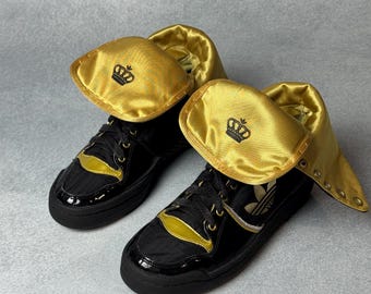 Vintage Adidas Missy Elliot High Top Boots Black Gold Women's Size