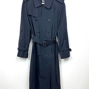 Vintage Burberry Navy Trench Coat - Etsy