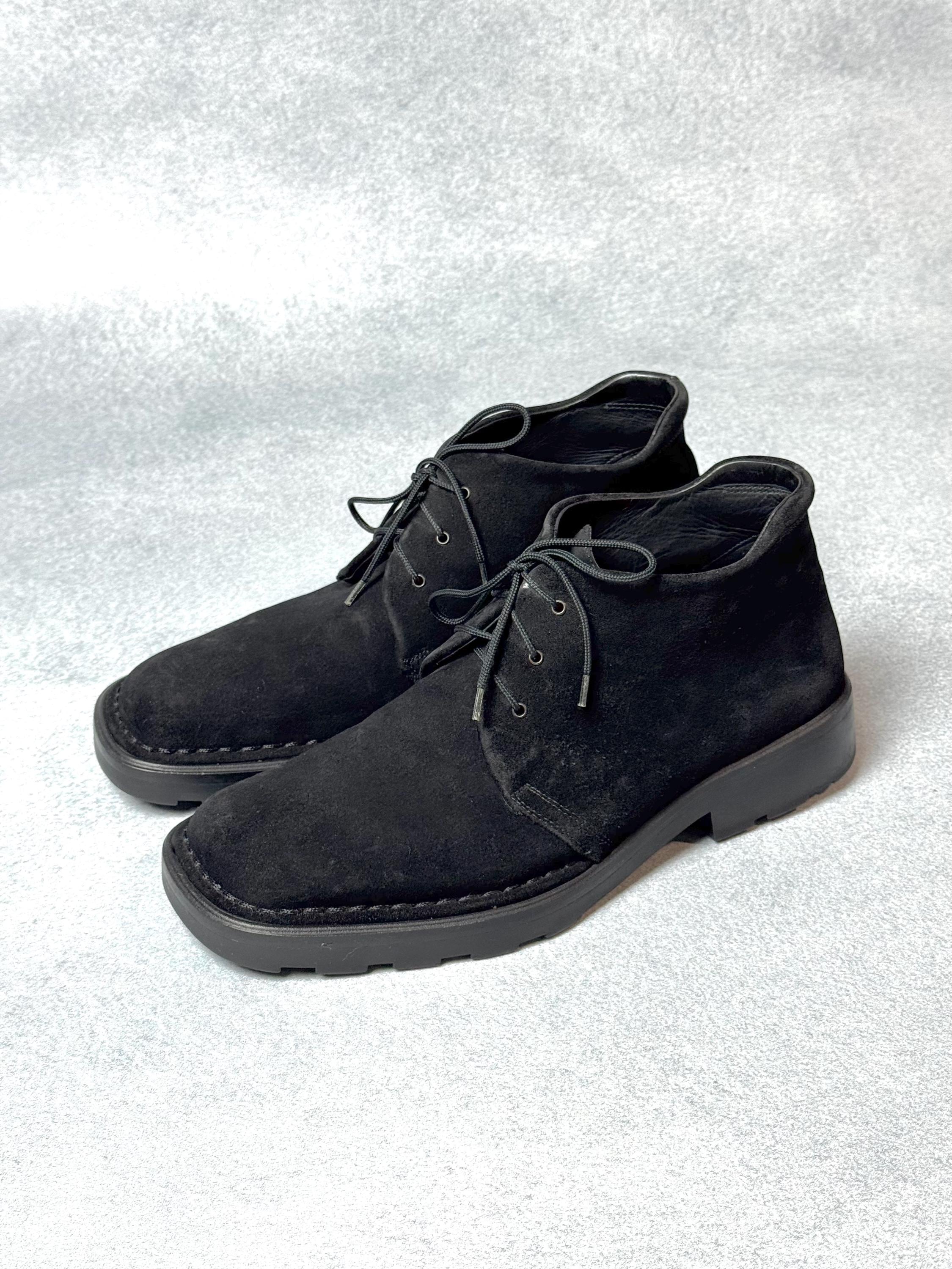Salvatore Ferragamo Suede Boots Black Casual Dress Shoes 