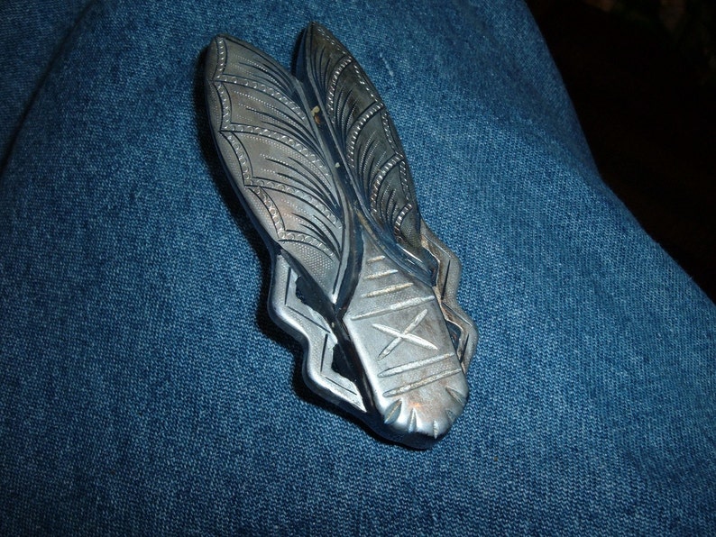 vintage lucite galalith french cigale lucky cicada bug pin silver image 3