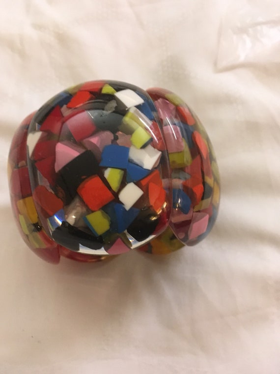 Early sobral multi color dots stretch bangle brac… - image 1