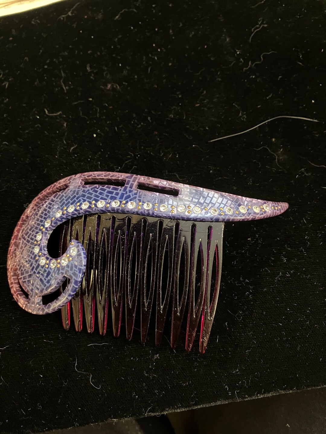 Lea Stein Vintage Celluloid Hair Ornament Comb Rhinestone Wave - Etsy UK