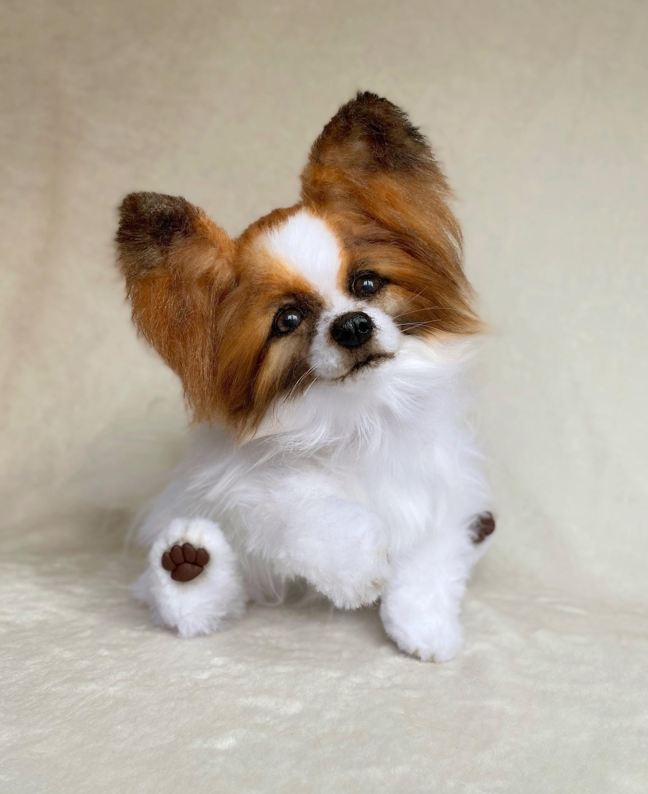 リアルなおもちゃの犬パピヨン - Etsy 日本