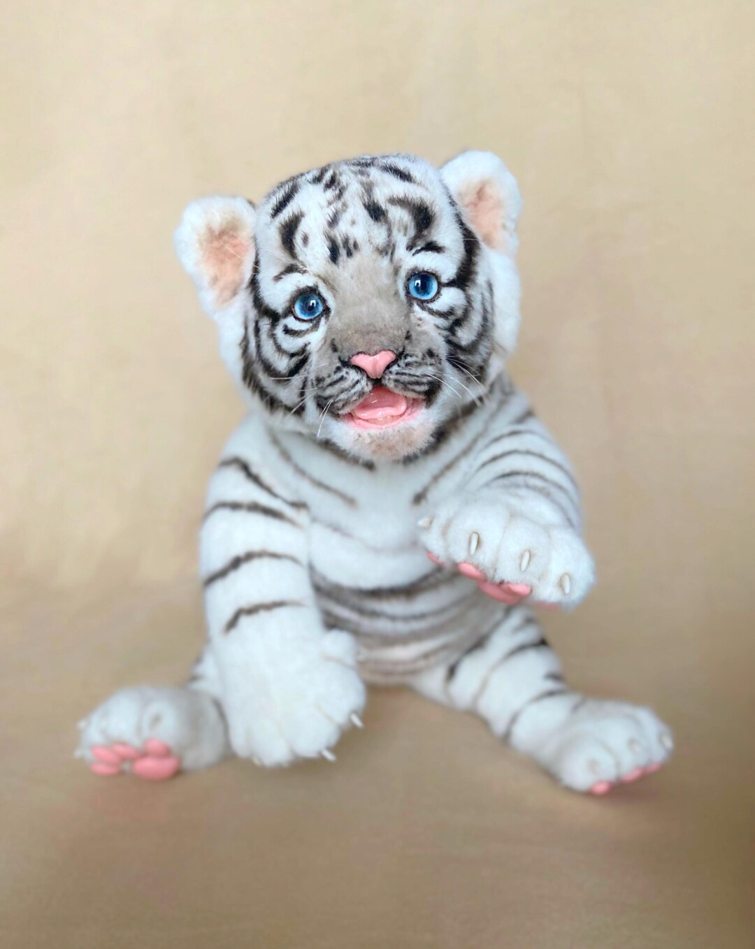 Soft Realistic Toy White Tiger Cub Etsy