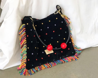 Bestickte Einkaufstasche, Polka Dot Geldbörse, Alltags-Shopper, Geschenk für Freundin, Damenmode Geschenk