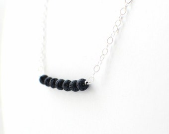 Lava Stone Essential Oil Stainless Steel Necklace | Essential Oil Diffuser | Oil Lover Jewelry