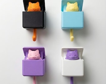 Interactive Pop-Up Cat Key Holder | Surprise Wall Hook | Peek-a-Boo Hanger for Entryway | Unique Cat Lover Gift