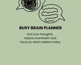 Busy Mind Planner | ADHD Friendly Printable organiser | Brain Dump & Daily Reset Pages