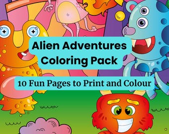 Alien Coloring Pages for Kids: Space Activity Book (A4 Printable PDF)