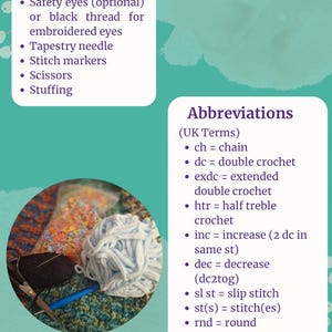 abbreviations of crochet terms