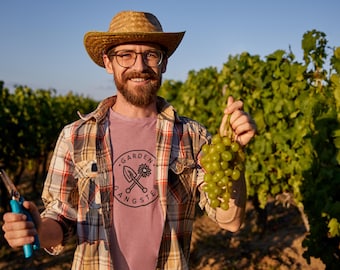 Camiseta de gánster de jardín / Camiseta con logo de pala floral