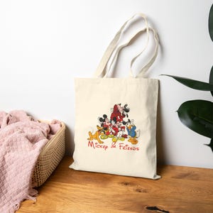 Vintage Mickey Mouse & Friends Canvas Tote. Gift Reusable Shopping or Beach Bag. image 7