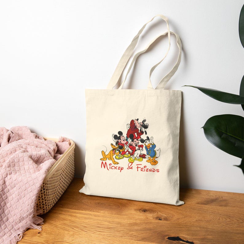 Vintage Mickey Mouse & Friends Canvas Tote. Gift Reusable Shopping or Beach Bag. image 7