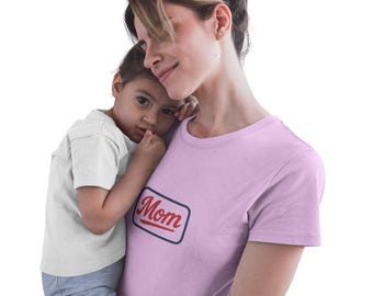 Camiseta retro con el logo de "Mamá" / Camiseta con parche para mamá, camiseta para el Día de la Madre