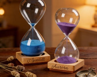 Personalized Hourglass Sand Timer,Custom Engraved Sandglass 5 15 30 60 Minutes,Water Drop Design Timer,Wedding Anniversary Housewarming Gift