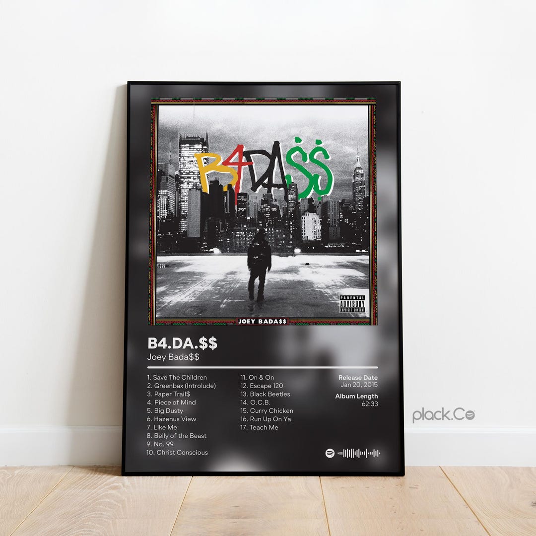 Joey Badass - B4DASS - Custom Album Poster - Hip Hop Wall Art ...