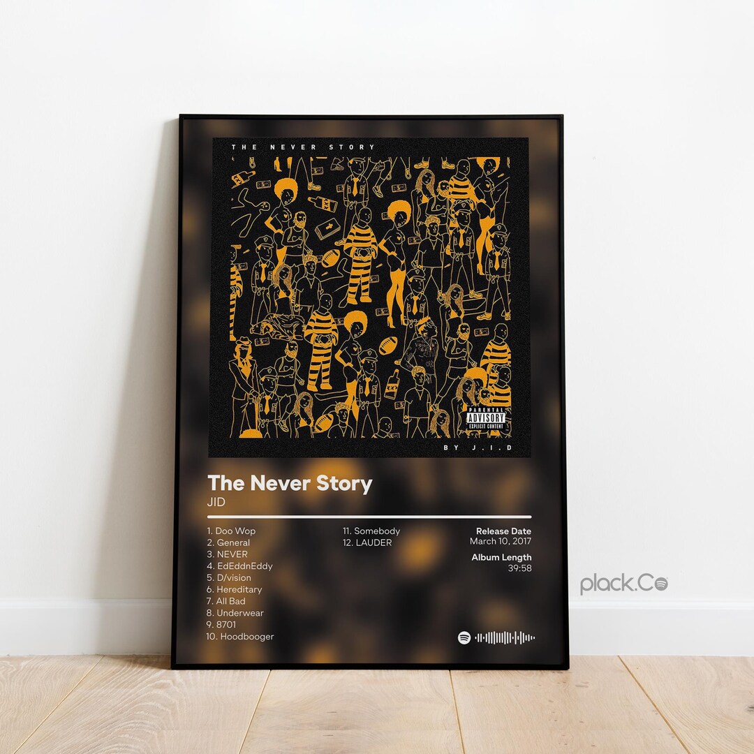 JID - the Never Story - Custom Album Print - Hip Hop Wall Art ...