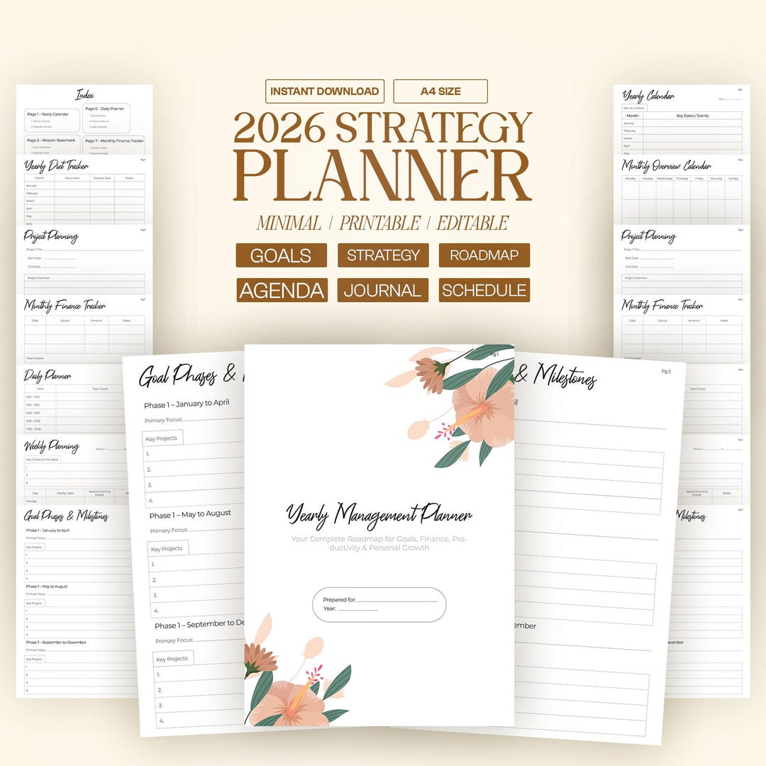 Simple Digital Planner 2026 Template iPad Dated Daily Weekly Elegant ...