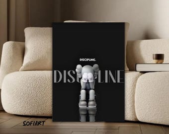 Malerei Kaws KAWS Hypebeast Kaws Figur, Kaws Discipline Motivation, Kaws Wandkunst, Premium Leinwand, Home Office Decor, Geschenk