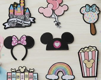 Disneyland Castle Embroidered Patch, Disneyland Castle Icons Patch, Cute Patch for Bags Hats Shirts, Magic Disney Iron-On Patch