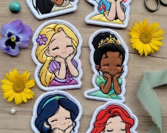 Magical Princess Embroidered Patches - Cute Cartoon Character Applique - DIY Iron On Patch for Kids Clothing