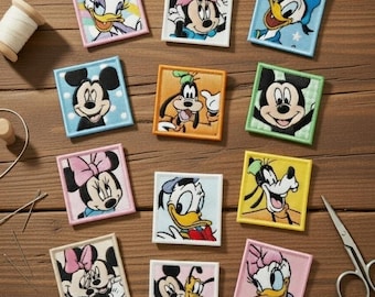 Disney Embroidered Patch – Mickey Minnie Donald Goofy Cartoon Character Iron On Patch