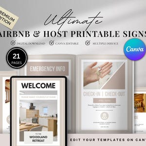 Airbnb Host Printable Signs: Welcome Note & House Rules (Digital Download)